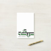 Groen Zwart Volleyballen Strepen Coach naam Post-it® Notes (Op bureau)