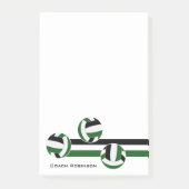 Groen Zwart Volleyballen Strepen Coach naam Post-it® Notes (Voorkant)