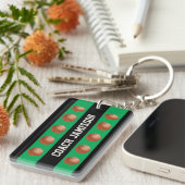 Groen/zwart voor Basketball Coach, Speler, Naam Sleutelhanger (Voorkant Rechts)