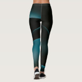 Groen Zwart Wavy Pattern Vrouwen Workout leggings (Achterkant)