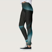 Groen Zwart Wavy Pattern Vrouwen Workout leggings (Links)