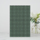 Groen zwart weefpatroon briefpapier (Staand voorkant)