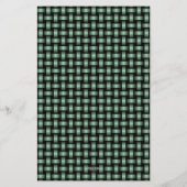 Groen zwart weefpatroon briefpapier (Achterkant)