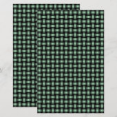 Groen zwart weefpatroon briefpapier (Voorkant / Achterkant)