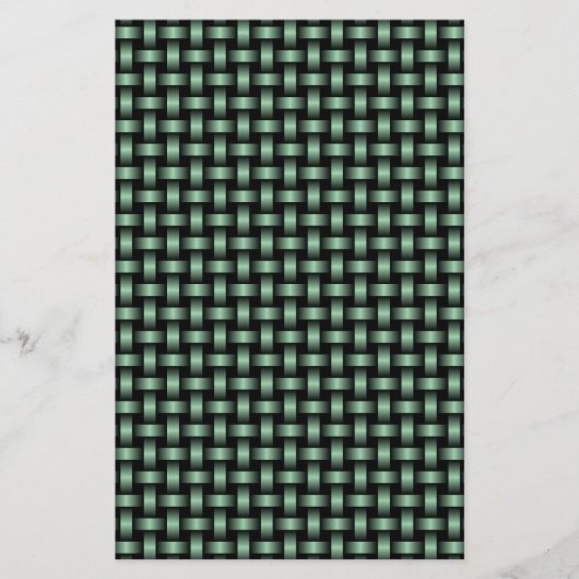 Groen zwart weefpatroon briefpapier (Voorkant)