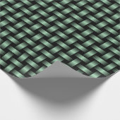 Groen Zwart Weefpatroon Cadeaupapier (Hoek)
