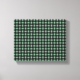 groen zwart weefpatroon canvas afdruk