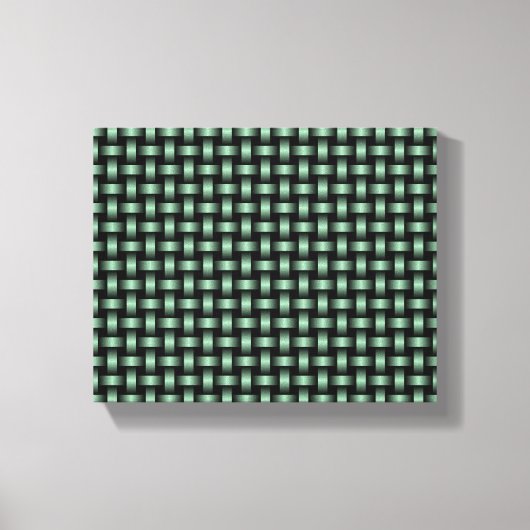 groen zwart weefpatroon canvas afdruk (Voorkant)