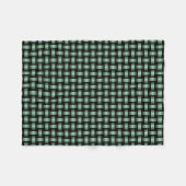 Groen Zwart Weefpatroon Fleece Deken (Voorkant (Horizontaal))