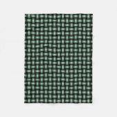 Groen Zwart Weefpatroon Fleece Deken (Voorkant)