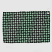 groen zwart weefpatroon golfhanddoek (Horizontaal)