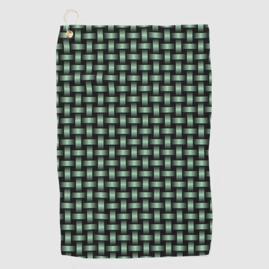 groen zwart weefpatroon golfhanddoek (Voorkant)