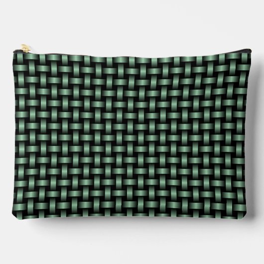 Groen Zwart Weefpatroon Groot Etui (Voorkant)