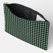 Groen Zwart Weefpatroon Groot Etui (Open)