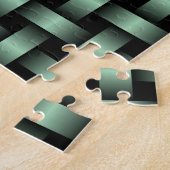 groen zwart weefpatroon legpuzzel (Zijkant)