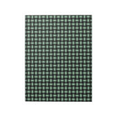groen zwart weefpatroon notitieblok (Linkerzijde)