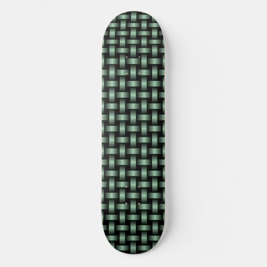 groen zwart weefpatroon persoonlijk skateboard (Voorkant)