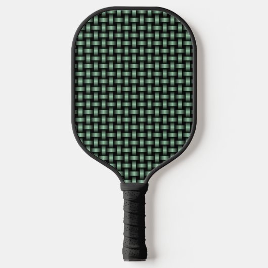 Groen Zwart Weefpatroon Pickleball Paddle (Voorkant)