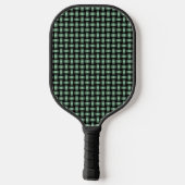 Groen Zwart Weefpatroon Pickleball Paddle (Achterkant)
