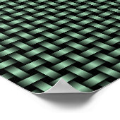 Groen Zwart Weefpatroon Poster (Hoek)