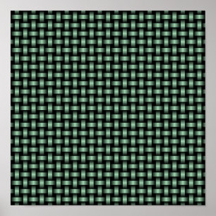 Groen Zwart Weefpatroon Poster