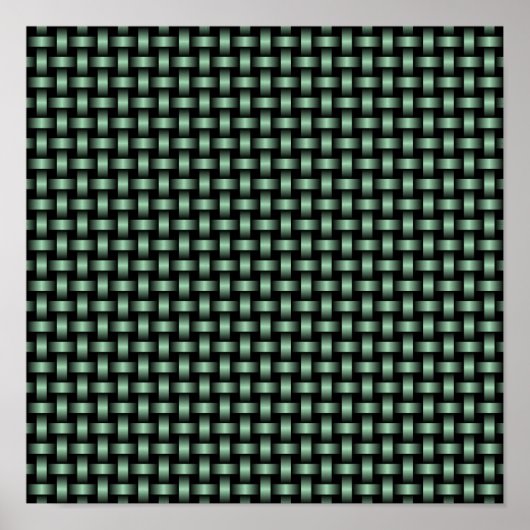 Groen Zwart Weefpatroon Poster (Voorkant)