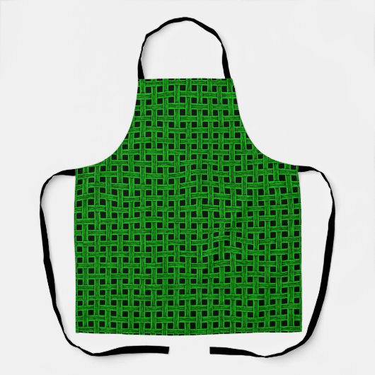 Groen zwart weefpatroon schort (Voorkant)