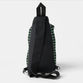 groen zwart weefpatroon sling bag (Achterkant)