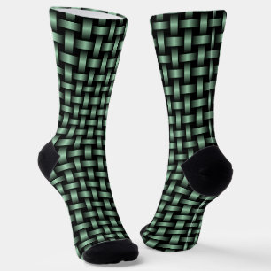 Groen Zwart Weefpatroon Sokken