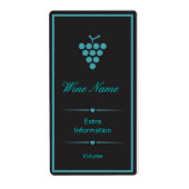 Groen Zwart Wijnetiket Etiket (Voorkant)