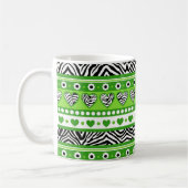 Groen zwart & wit abstract zebra harten en stippen koffiemok (Links)