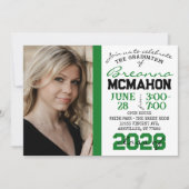 Groen, Zwart & Wit Afstuderen 2 Fotouitnodiging Kaart (Voorkant)