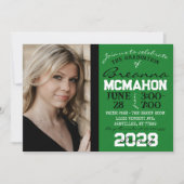 Groen, Zwart & Wit Afstuderen Fotouitnodiging Kaart (Voorkant)