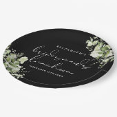 Groen Zwart-wit bruidsmeisjes Luncheon Papieren Bordje (Gekanteld)