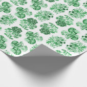 Groen zwart-wit-bunkerpapier cadeaupapier (Hoek)