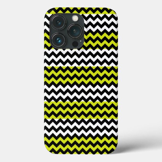 Groen zwart wit Chevron Zigzag Case-Mate iPhone Case (Achterkant)