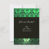 GROEN ZWART WIT DAMAST MONOGRAM KAART (Achterkant)