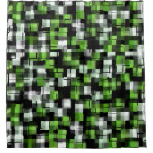 Groen zwart wit douchegordijn (Voorkant)