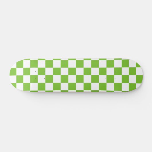 Groen zwart-wit gecheckt skateboard deck (Horizontaal)