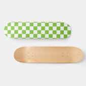 Groen zwart-wit gecheckt skateboard deck (Horizontaal)