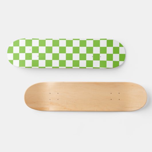 Groen zwart-wit gecheckt skateboard deck (Horizontaal)
