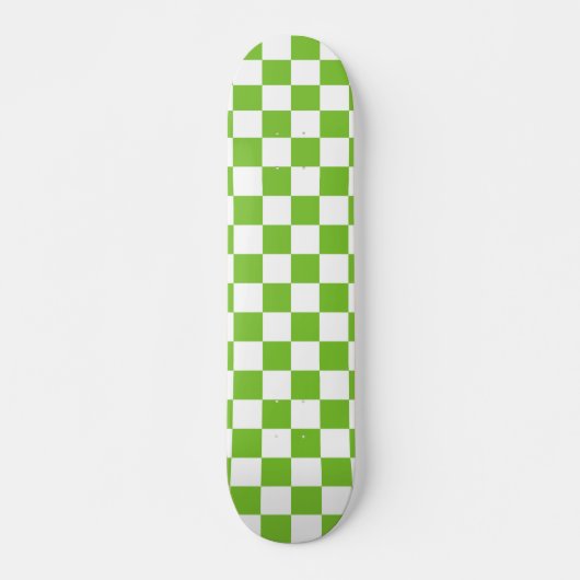 Groen zwart-wit gecheckt skateboard deck (Voorkant)