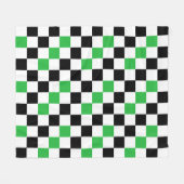Groen Zwart Wit Geruit Patroonontwerp Fleece Deken (Voorkant (Horizontaal))