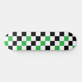 Groen Zwart Wit Geruit Patroonontwerp Persoonlijk Skateboard (Horizontaal)