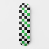Groen Zwart Wit Geruit Patroonontwerp Persoonlijk Skateboard (Voorkant)