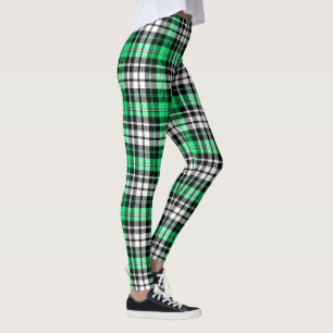 Groen Zwart Wit Geruit Schotse Ruit Patroon Ontwer Leggings