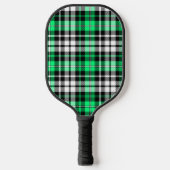 Groen Zwart Wit Geruit Schotse Ruit Patroon Ontwer Pickleball Paddle (Voorkant)