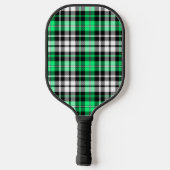 Groen Zwart Wit Geruit Schotse Ruit Patroon Ontwer Pickleball Paddle (Achterkant)