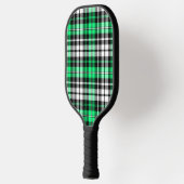Groen Zwart Wit Geruit Schotse Ruit Patroon Ontwer Pickleball Paddle (Links)