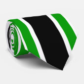 Groen Zwart-wit Gestreept Stropdas (Opgerold)